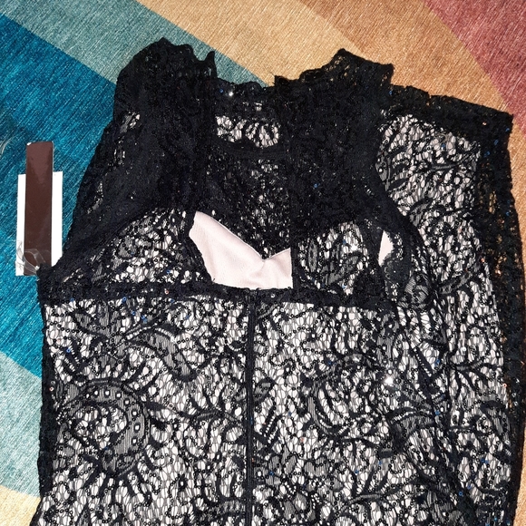 SEQUIN HEARTS PINK & BLK COCKTAIL DRESS - Picture 4 of 5